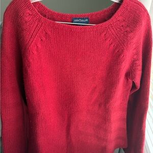 Ann Taylor Women's Vibrant Red Crew Neck Sweater